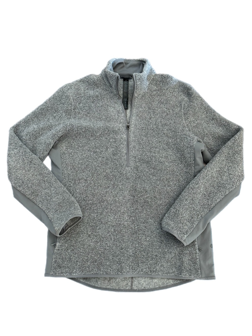Lululemon Athletica Men Tundra Trek Gray Half-Zip Wool Blend Fleece Pullover LRG